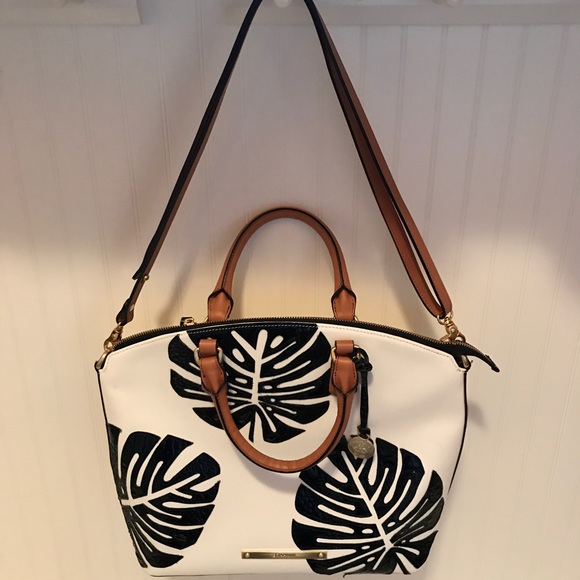 black and white brahmin purse
